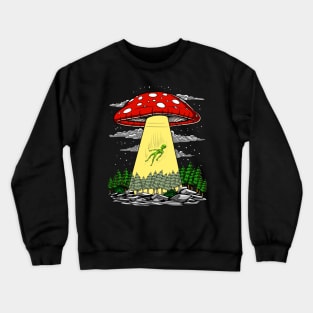 Magic Mushrooms Alien Abduction Crewneck Sweatshirt